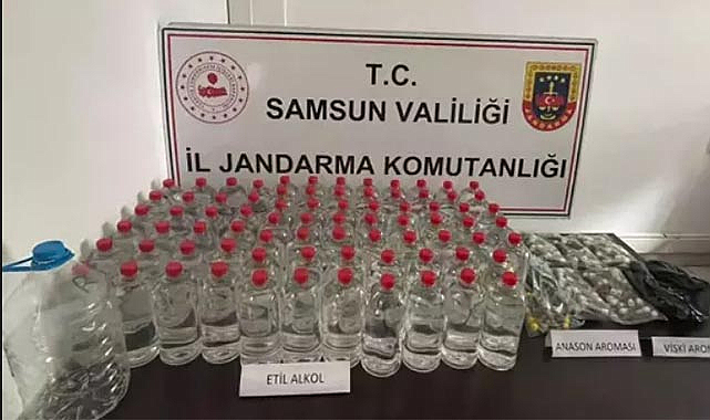 Samsun'da 78 litre etil alkol ele geçirildi