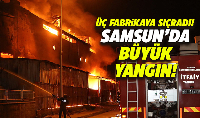 Samsun'da büyük yangın! Yumoş Fabrikası'ndaki yangın üç binaya sıçradı