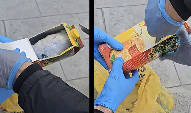 Samsun'da meyve suyu kutusunun içine gizlenmiş uyuşturucu ele geçirildi