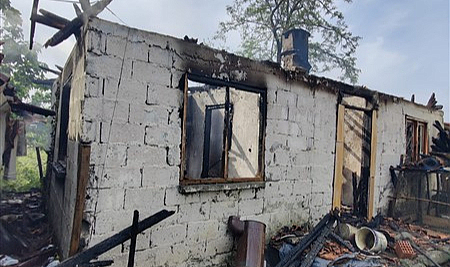 Samsun'da müstakil ev yandı