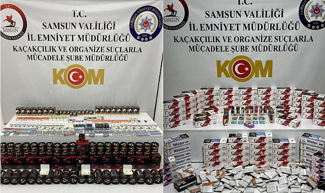 Samsun’da sigara kaçakçıları binlerce sahte ürünle yakalandı