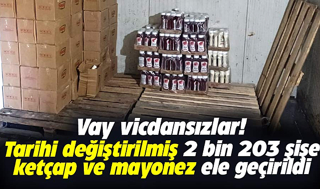 Samsun'da tarihi değiştirilmiş 2 bin 203 şişe ketçap ve mayanoz ele geçirildi