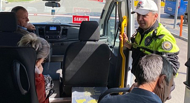 Samsun'da yolculara emniyet kemeri uyarısı