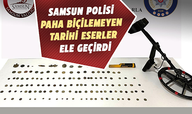 Samsun polisi paha biçilemeyen tarihi eserler ele geçirdi
