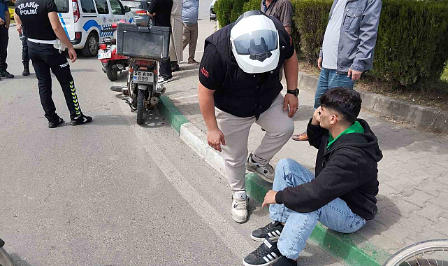 Samsun'da otomobil kuryeye çarptı