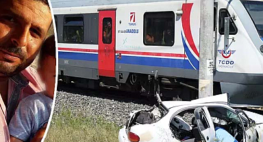 Treninin çarptığı otomobilde can verdi