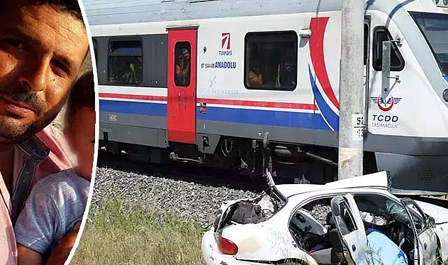 Treninin çarptığı otomobilde can verdi