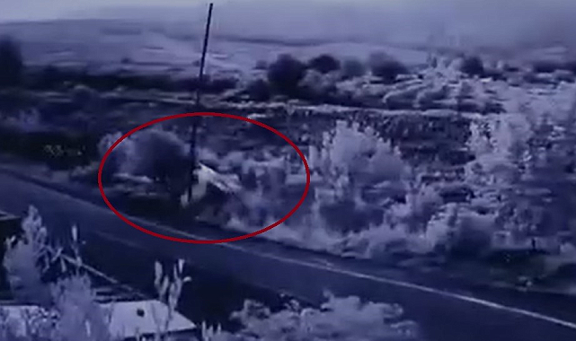 Aracıyla bahçeye uçtu