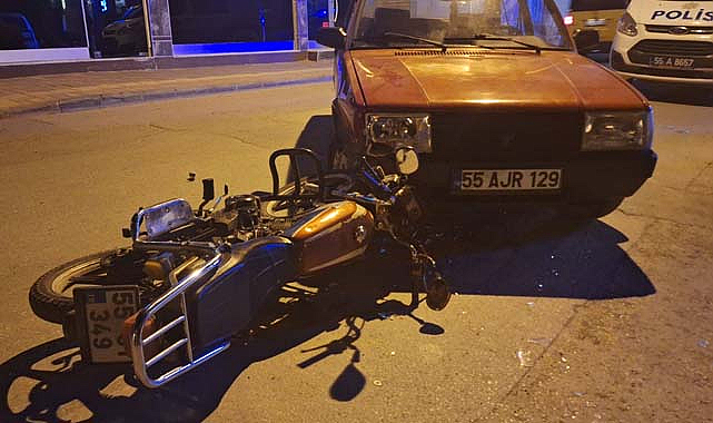 Bafra'da motosiklet sürücüsü kazada yaralandı