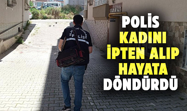 Bafra'da polis, ipten asılı durumda bulunan kadını kurtardı