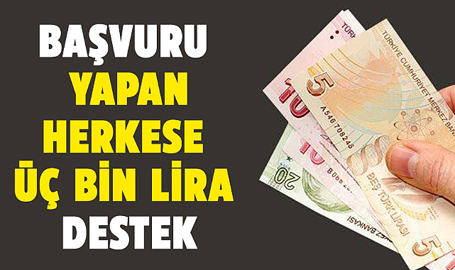 Başvuru yapan herkese üç bin lira destek