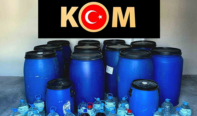 Çorum'un Alaca ilçesinde 3 bin litre kaçak içki ele geçirildi