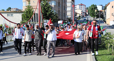 Kavak’ta 'Özgür Filistin' yürüyüşü yapıldı