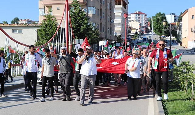 Kavak’ta 'Özgür Filistin' yürüyüşü yapıldı