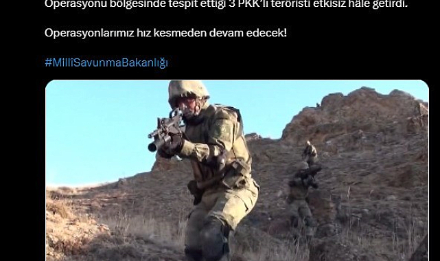 Pençe-Kilit Operasyonu bölgesinde 3 terörist öldürüldü