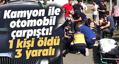 Samsun Bafra'da kamyon ile otomobil çarpıştı! Fadik Bengü hayatını kaybetti! 2 yaralı