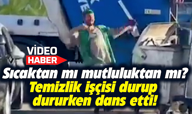 Samsun'da Canik Belediyesi temizlik işçisinin tebessüm ettiren dansı