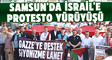 Samsun'da İsrail'e protesto yürüyüşü