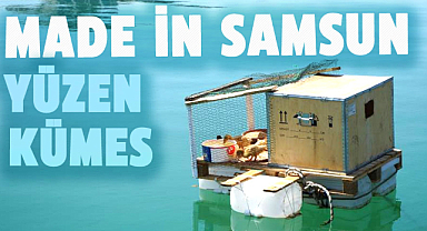 Samsun'da ördekleri için denize yüzen kümes yaptılar