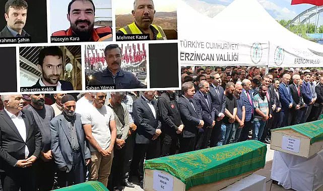 Toprak altından çıkarılan beş işçi son yolculuklarına uğurlandı