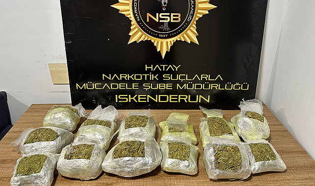 Hatay'da polisin dikkati sayesinde 8 kilo 865 gram esrar ele geçirildi