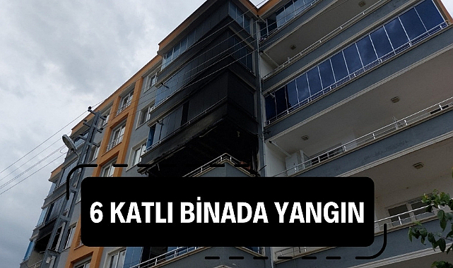 Samsun'da 6 katlı binada yangın