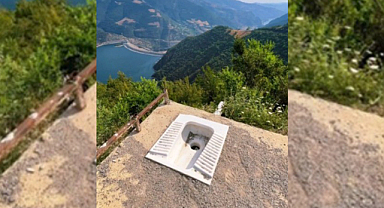 Samsun'da baraj manzaralı tuvalet