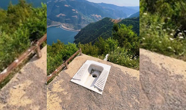 Samsun'da baraj manzaralı tuvalet