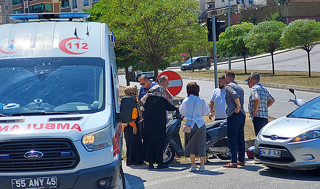 Samsun'da motosiklet sürücüsü kazada yaralandı