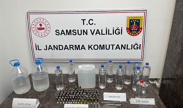 Samsun'da sahte alkol operasyonunda bir işi yakalandı
