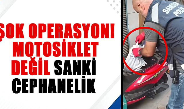 Samsun'da şok operasyon! Motosiklet değil sanki cephanelik