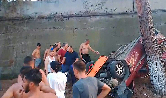 Samsun'da yoldan çıkan otomobil kamp alanına uçtu
