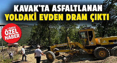 Samsun Kavak'ta asfaltlanan yoldaki evden dram çıktı