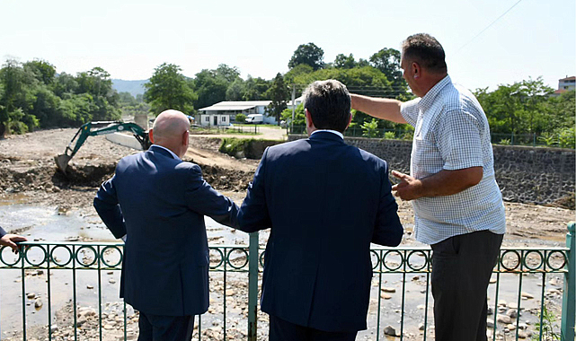 Samsun'un Terme İlçesi'nde taşkın  sonrası hasar incelemesi