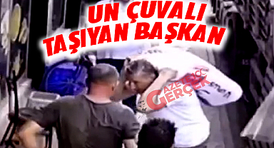 Tekkeköy Belediye Başkanı Candal un çuvalı taşıdı