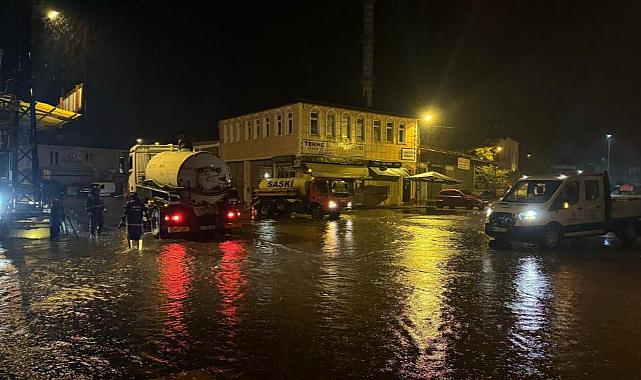 Terme'de ev ve işyeri su taşkınlarına maruz kaldı