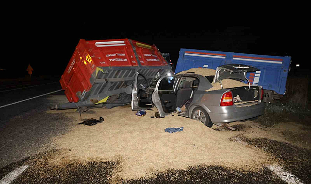 Traktör ile otomobil çarpıştı: 1 ölü