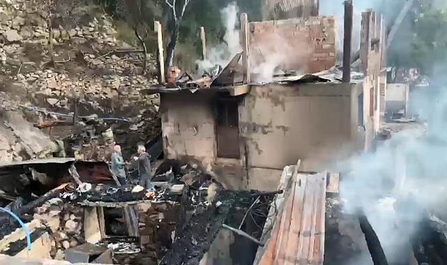 3 ev, 3 ahır ve samanlık küle döndü