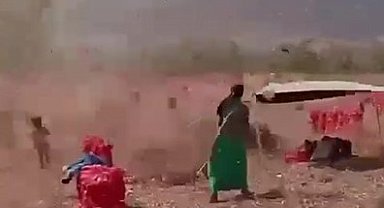 Amasya'da iki çocuk hortumun arasında kaldı