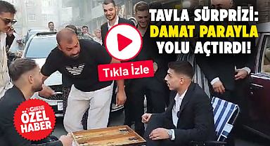 Bafra'da düğün konvoyunda tavla sürprizi: Damat parayla yolu açtırdı!