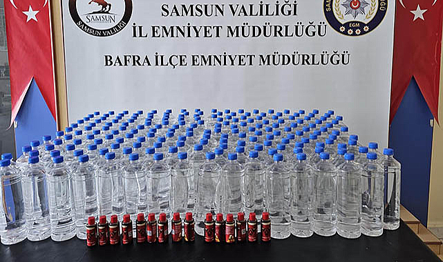 Bafra'da kaçak alkol operasyonu