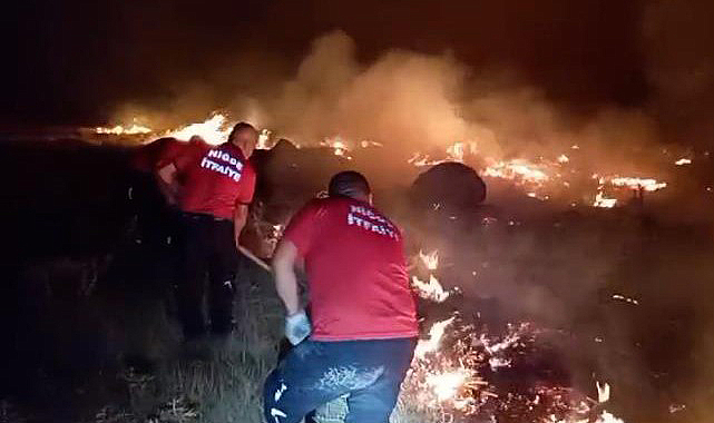 Melendiz Dağı'nda çıkan yangında arazi şartları itfaiyeyi zorluyor