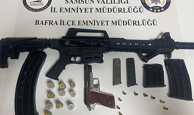 Samsun Bafra ilçesinde 24 yaşındaki yeğen öz dayısını silahla tehdit etti