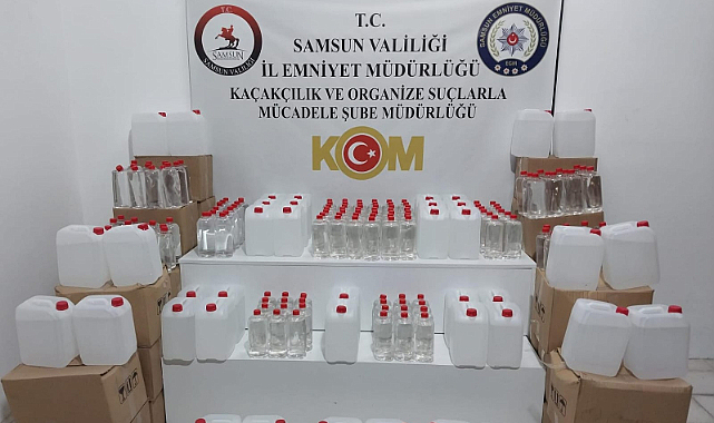 Samsun’da bin litrelik etil alkol, kaçakçılık operasyonuyla ele geçirildi