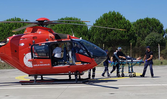 Samsun'da kafasına demir çarpan adamın imdadına helikopter yetişti