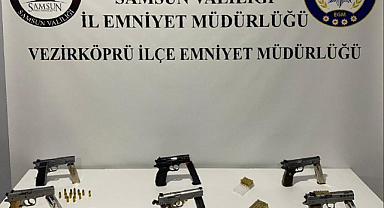 Samsun Vezirköprü'de 6 ruhsatsız tabanca ve fişek yakalandı