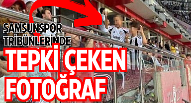 Samsunspor tribünlerinde tepki çeken fotoğraf