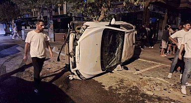 Takla atan otomobildeki 3 kişi yaralandı