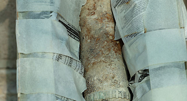 104 yıllık patlamamış Fransız top mermisi cami enkazında bulundu