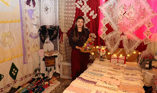 Amasyalı gelinin geleneksel çeyiz koleksiyonu göz kamaştırıyor